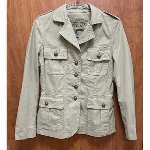 Banana Republic Women’s Vintage Khaki 100% Cotton Military Style Jacket Size 6